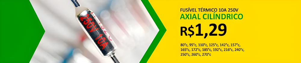 fusível térmico axial cilindrico metalizado 10a